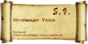 Strohmayer Vince névjegykártya